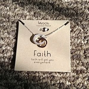 Faith double-ring silver, bronze necklace